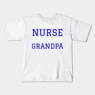 Mens My Favorite Nurse Calls Me Grandpa Kids T-Shirt